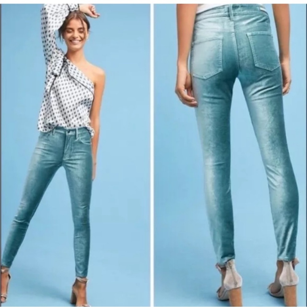Pilcro Green High-Rise Skinny Jeans size 29